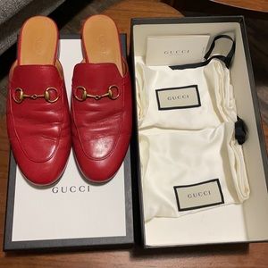 Gucci Princeton red mules